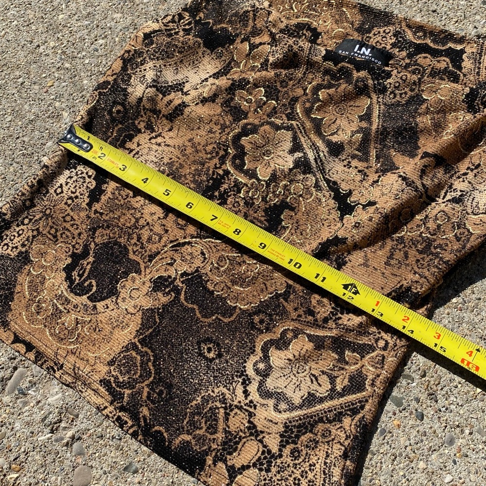 I.N. San Francisco tank top black and gold sparkley folded neck - Picture 8 of 8